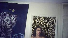 Check out this big-tit brunette in glasses riding the Italian pounding machine for her first porn shoot backstage