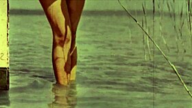 Vintage Naturists Expose Hairy Pussies On Retro Beach