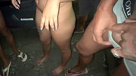 Crazy friends fuck bareback publicly with zero shame! 😈🍆💦