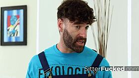 hey handyman just snatched that petite redhead babysitter's first creampie from the rich boss