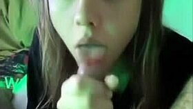 A sneaky girl delivers hot blowjob captured on Snapchat outdoors