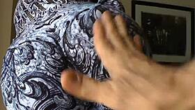 fat assed blonde plumper spreads cheeks in high heels for gaping anal