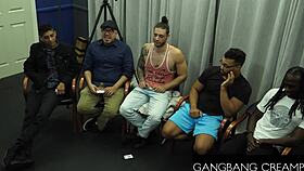 inked brunette lucia rossi endures hardcore gangbang creampie orgy