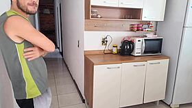 Risky Fuck with Hot Friend While Cuckold Hubby Showers - Cum Inside!