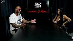 damn this naughty babe strips showing massive tits on sheer red?