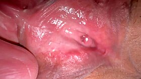 amateur shaved pink pussy close-up 336 days post virginity loss