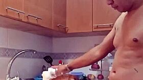 damn, i spot sexy mature in kitchen lingerie can't resist fucking her tight pussy hard