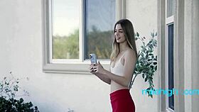 Petite young whore rides old man's cock hardcore in kitchen