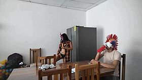 hey blind man feel me groping my latina maid tits while teasing dildo sensually