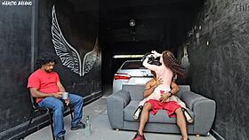 my buddy's girl dances close feels my hard cock and fucks me in front of him in garage