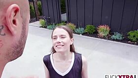 i dream of making the basketball team but this petite shy blonde sia wood just wants your deepthroat fuck