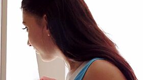 Fetish cheerleader teen takes rough team gangbang facial in uniform hardcore.