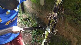 wanna join me for oiled sex with plantain right here in the garden babe?