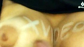 Teasing glimpse of my wife's massive amateur tits begging for attention