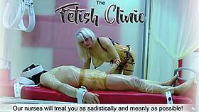 Calea toxic whips bound sub in hospital femdom strapon domination