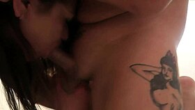 WOW ITALIAN MILF LAYLA SUCKS DIRTY CUM WHILE HOMEMADE ORGASM EXPLODES!