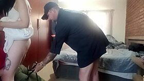 bigjoefuckalot nails curvy tattooed neighbor with dirty talk banana play