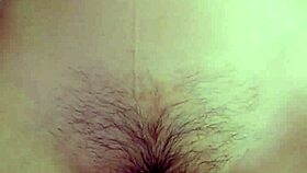 japanese woman teases hairy pussy rub before deep insertion