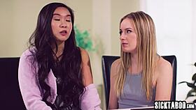 Kenzie Taylor seduces couple with teen Asian in wild anal pussy licking threesome