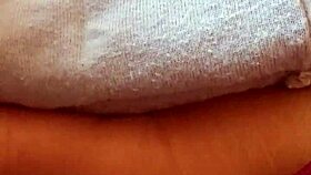 Milf fingers pussy to orgasm wearing pajamas