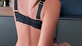 18+ model plays solo with dildo till she climaxes