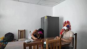 hey blind man feel me groping my latina maid tits while teasing dildo sensually