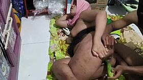 Teasing housewife's big hairy pussy bent over doggystyle bang?