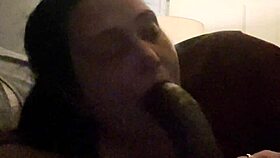 My mouth on this big black cock feels amazing as I deepthroat lick those balls
