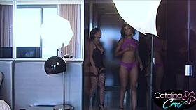 catalina cruz strips into lesbian lickfest with skin diamond
