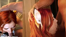 Cute Redhead Sucks Monster Cock Facial Cumshot