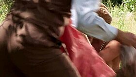 Madelyn marie and natasha marley share outdoor threesome deepthroat fun