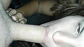 Whoa, check out this brunette deepthroating that massive cock like a pro!