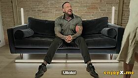 inked brunette cutie rides cowgirl gets wet pussy devoured and creampied full hd