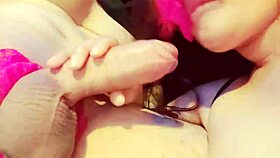 Hot brunette petite teen deepthroats friend's thick cock for christmas