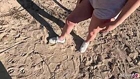 oh god risky public anal with this curvy german slut maria gail bent over beach deepthroat cumshot rough!