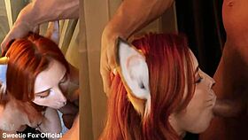 Cute Redhead Sucks Monster Cock Facial Cumshot