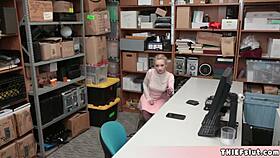 Reverend's Cute Petite Assistant Punished with Rough Doggystyle Pussy Fuck After Shoplifting