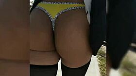 Babe Fucks Dildo in Heels Outside Neighbors' House