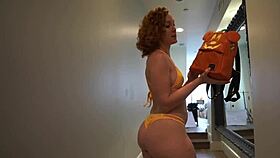 ass bounces smoothly in tight bikini