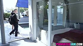 hey young stud catches busty milf cheating hard