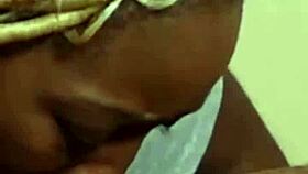 ebony milf's throat takes deep homemade face-fucking down to the balls 
