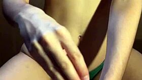 roommate girlfriend gives intense sensual handjob then rides cowgirl