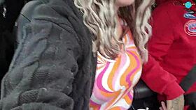 dirty mature wife sucks husband off in the car