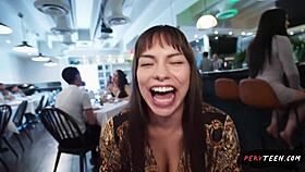 caught banging sneaky waitress hard in restaurant