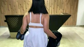 hey latina milf, ride this young bbc bareback in the elevator for creampie