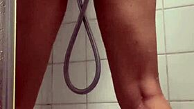 petite arab milf masturbates wildly in steamy shower