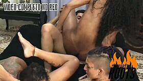 caroleta joins wild brazilian orgy with travesti morena marques and pitbull