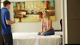 Slutty babysitter begs with cock in mouth