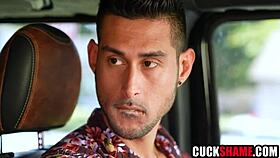 wife dials cuck husband during stranger fuck