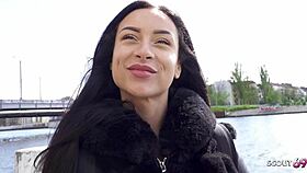 german scout picks up perfect latina teen 18+ caramella for outdoor casting fuck